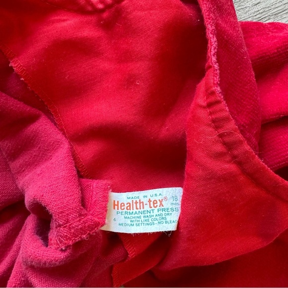 Vintage Kid's Health-Tex Red 123 Bib Overalls w/Snaps 18M  Made In USA - Picture 5 of 5